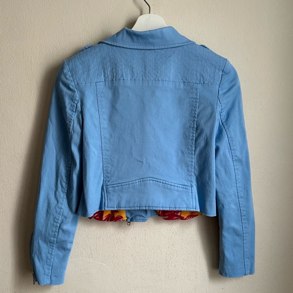 Color Me Courtney Denis biker jacket in blue size 2 - Picture 2 of 7